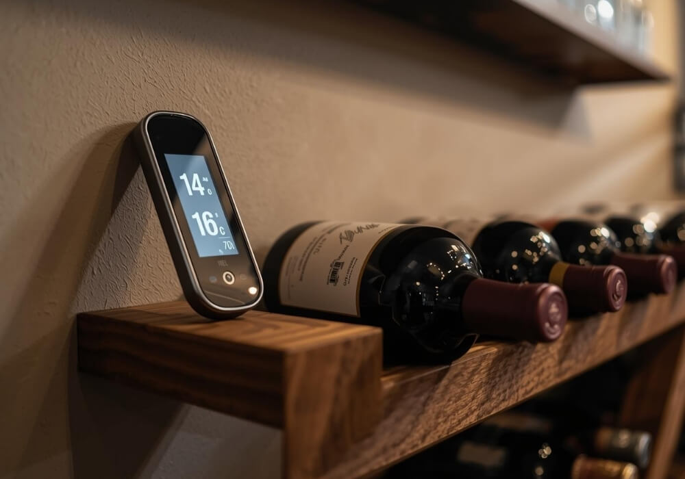 Temperatur wird beim Wein lagern gemessen